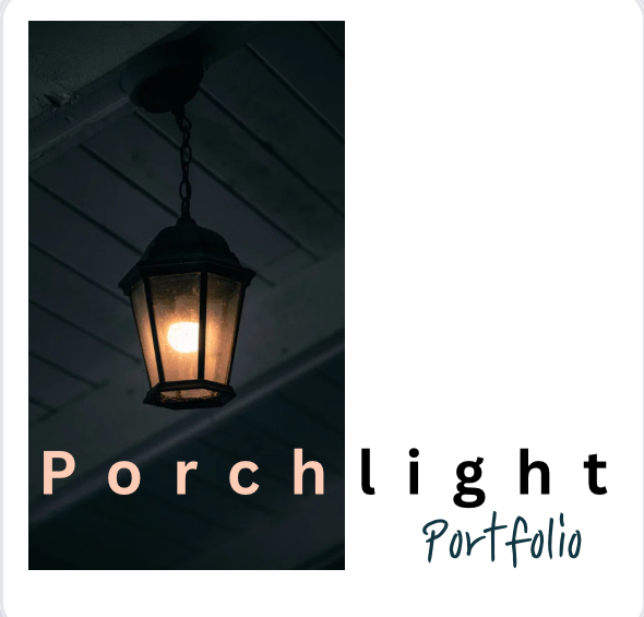 Porchlight Portfolio logo: a glowing porch lantern